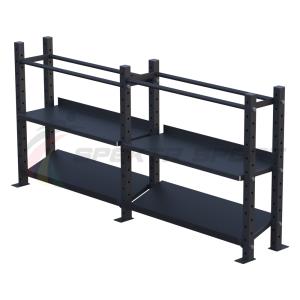 Купить Модульный стеллаж для гантелей, гирь и медболов 2580х430х1200 (2 секции) в Владимире 