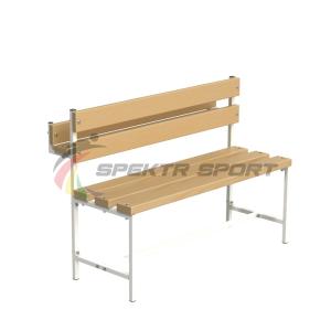Купить Скамейка для раздевалок со спинкой и лотком (разборная) 1500 мм в Владимире 