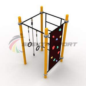 Купить Детский воркаут комплекс с канатом, кольцами, скалодромом и шведской стенкой в Владимире 