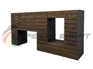 Купить Элемент полосы препятствий Стенка с двумя проломами (брус) в Владимире 