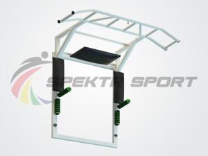 Купить Турник-брусья-пресс на раме Прометей цельносварной с доп. хватами цв. белый в Владимире 