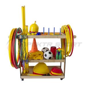 Купить Тележка деревянная со спортинвентарем передвижная в Владимире 