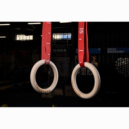 Купить Кольца гимнастические 32 мм красные стропы в Владимире 